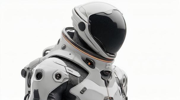 未来的なデザインの宇宙服のクローズアップの写真
