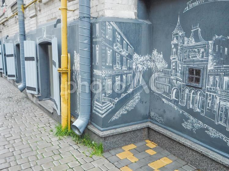 ウクライナ　キエフの街並み 外国,お洒落,建物の写真素材