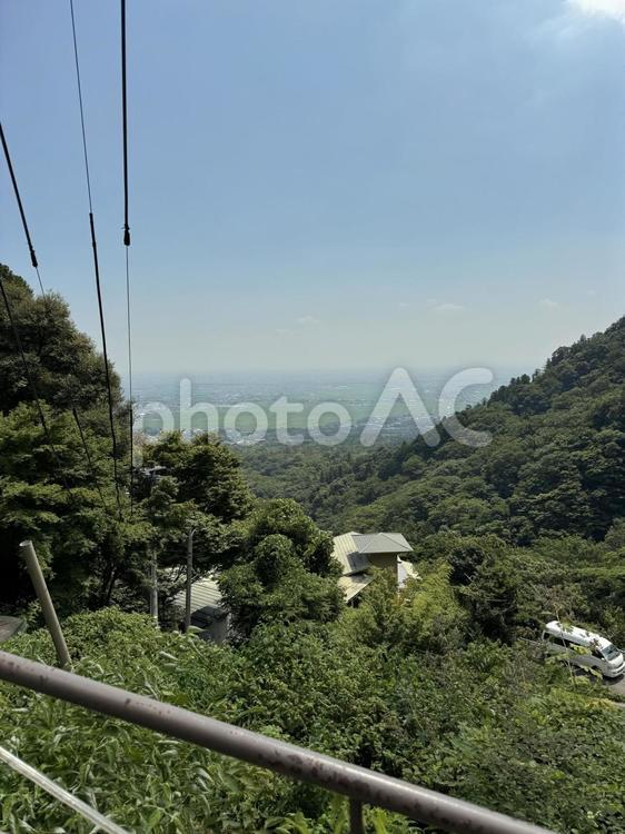 山からの景色 湖,川,山の写真素材