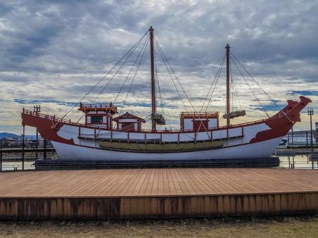 【奈良県】朱雀門広場・遣唐使船 遣唐使船,朱雀門広場,平城宮の写真素材