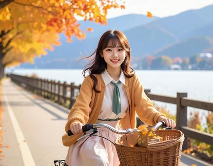 秋のサイクリング 秋のサイクリングの写真