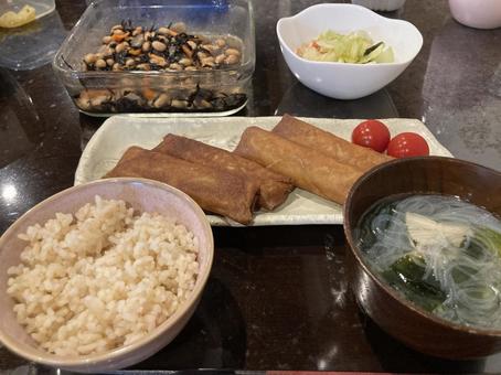晩御飯 晩御飯 ごはん,定食,ヘルシーの写真素材