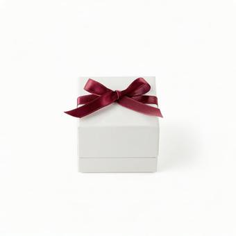 白い箱 赤いリボン 白い箱 赤いリボン 箱,プレゼント,小箱の写真素材