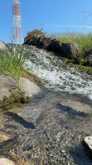 馬込川みずべの公園の滝 馬込川みずべの公園の滝 水,水遊び,夏の写真素材