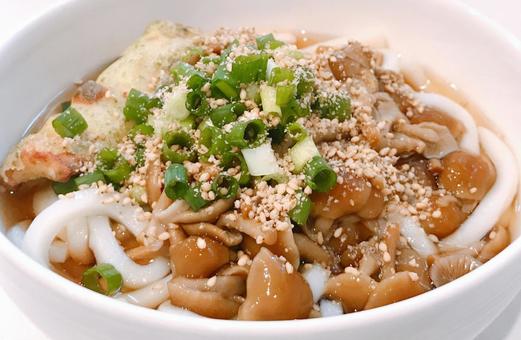 Sesame mushroom and chikuwa tempura udon, JPG Sesame mushroom and chikuwa tempura udon, JPG