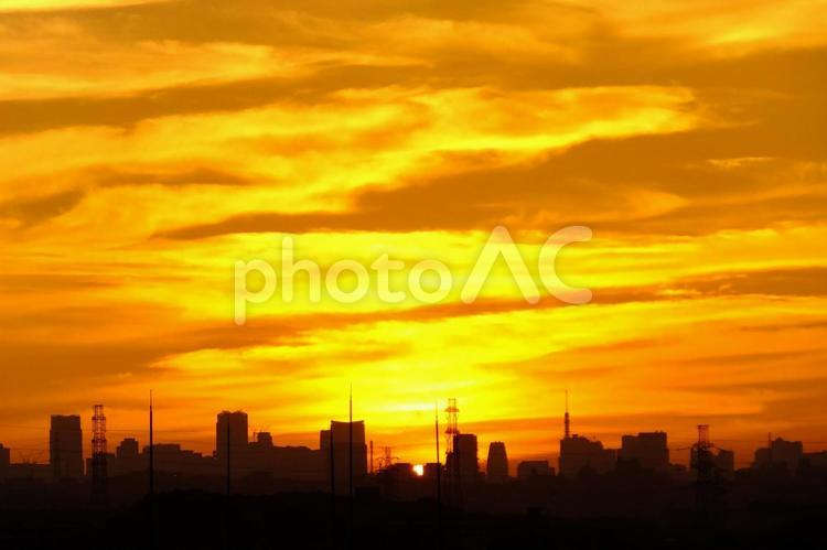 朝焼け　日の出　dawn  朝焼け,夜明け,朝焼け雲の写真素材