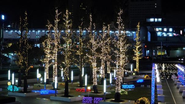 海浜幕張駅・駅付近のクリスマス（千葉市） クリスマス,イルミネーション,冬の写真素材