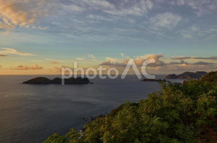 夕暮れ 景色,風景,海の写真素材