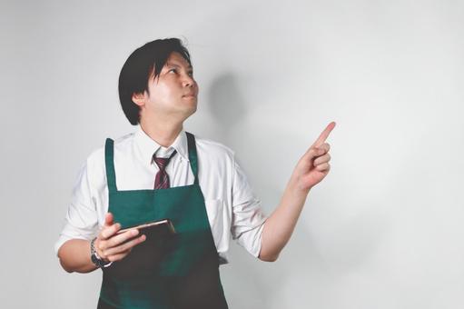エプロン姿のビジネスマン エプロン姿のビジネスマン 男性,ビジネスマン,エプロンの写真素材