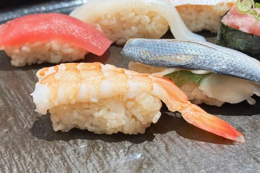 エビの握り寿司 鮨,鯖,海老の写真素材