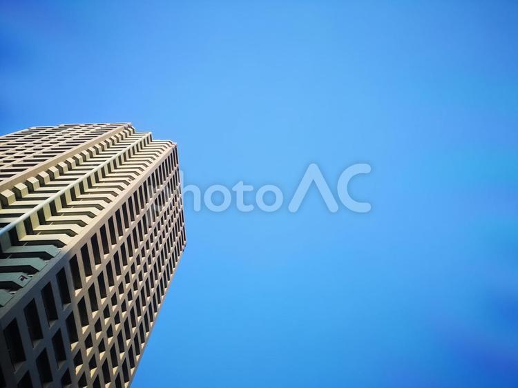 ビルと青空　フリー素材無料素材イメージ 青空,ビル,快晴の写真素材