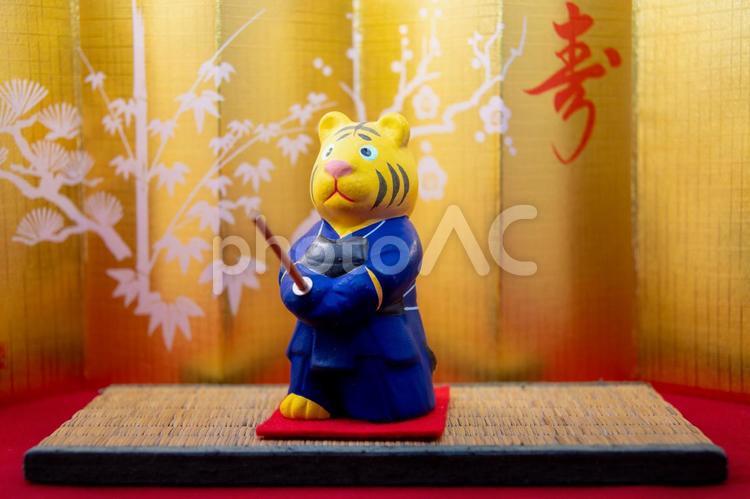 寅　年賀状素材　９ 剣道,剣士,武士の写真素材