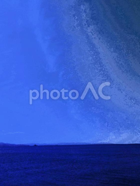 ブルーの景色　夜空と海 空,海,ブルーの写真素材