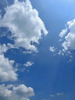 夏の空と雲 夏の空と雲の写真