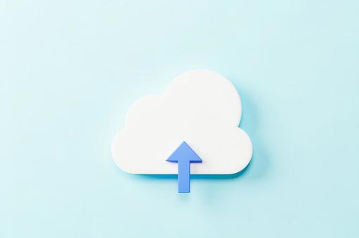 Cloud mockup upload blue background Cloud mockup upload blue background