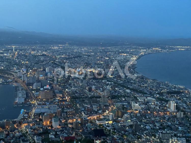 函館暮色 函館,函館山,夜景の写真素材