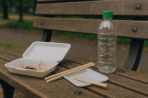 放置されたゴミ 放置されたゴミの写真