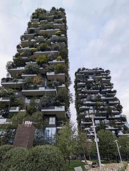 イタリア(ミラノ)の集合住宅「垂直の森」 イタリア(ミラノ)の集合住宅「垂直の森」 マンション,ベランダ,樹木庭園の写真素材