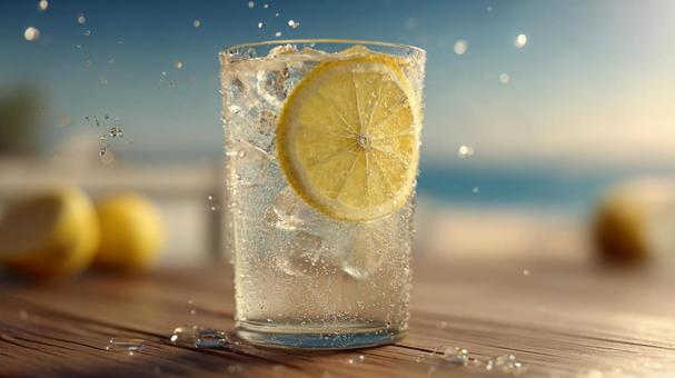 レモンと氷が溶け合う冷涼な一杯 レモンと氷が溶け合う冷涼な一杯の写真