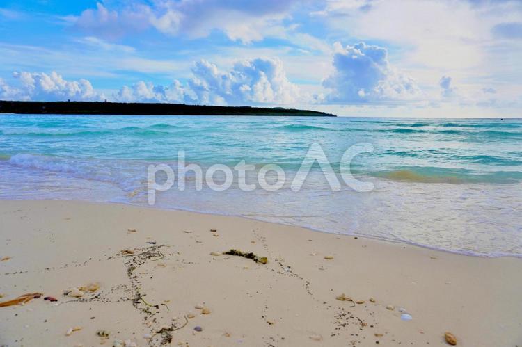 砂浜と海 海,背景,青空の写真素材