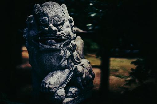 <素材>五島市水天宮の狛犬(阿形) <素材>五島市水天宮の狛犬(阿形)の写真