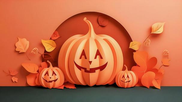 ハロウィンかぼちゃのペーパークラフト ハロウィンかぼちゃのペーパークラフトの写真