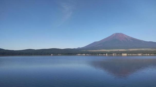 Photo, fuji mountain, upside-down fuji, yamanakako, 