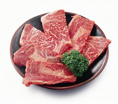 焼き肉用牛肉 皿盛り 焼き肉用牛肉 皿盛り 焼き肉用,牛肉,生肉の写真素材