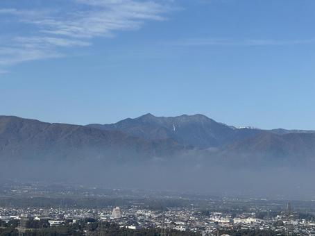 東雲の丘から見た小嵩沢山 信州,長野県,山の写真素材