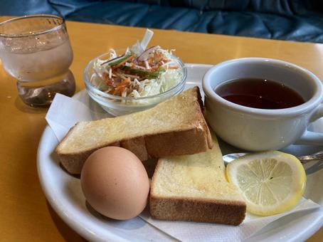 朝食2 モーニングセット 朝食,モーニング,モーニングセットの写真素材