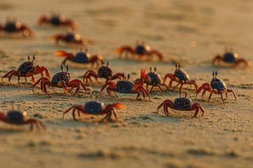 カニの群れ カニの群れの写真