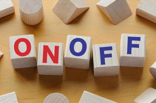 ウッドブロック　ON OFF ウッドブロック,on,offの写真素材