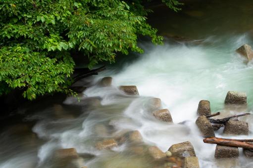 川 川,夏,涼しいの写真素材