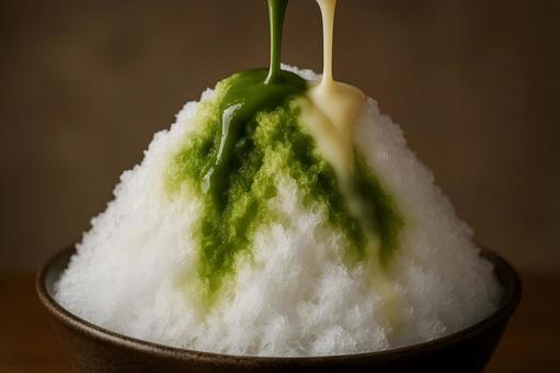 抹茶ミルクかき氷 抹茶ミルクかき氷の写真