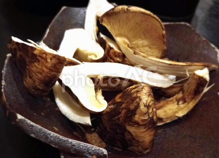 松茸を割いたもの 松茸,マツタケ,キノコの写真素材