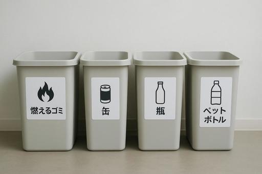 分別のゴミ箱 分別のゴミ箱の写真