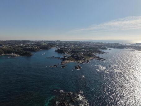 三浦・浜諸磯 2025年秋 ドローン,空撮,浜諸磯の写真素材