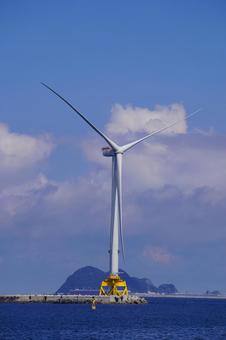 風力発電機 洋上,風力発電機,海洋の写真素材