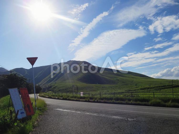 十文字原展望台 大分県,展望台,景色の写真素材