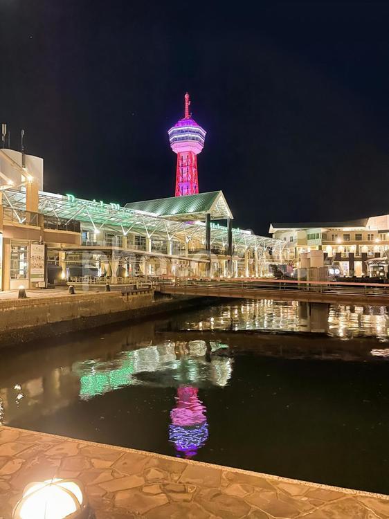 博多埠頭の夜04 博多埠頭,博多港,ベイサイドプレイス博多の写真素材