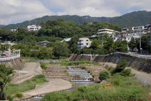 Photo, sumiyoshi river, kobe city, higashinada ward, 