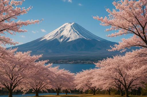 富士山と桜 富士山と桜の写真