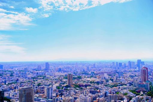 都会の街並みあ 都会の街並みあ 青空,街並み,都会の写真素材