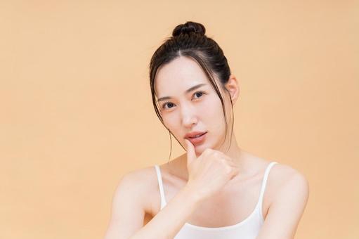 若い女性のビューティ 若い女性のビューティ スキンケア,女性,肌の写真素材