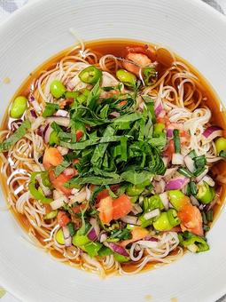 【精進料理】アジアン風そうめん3 【精進料理】アジアン風そうめん3の写真