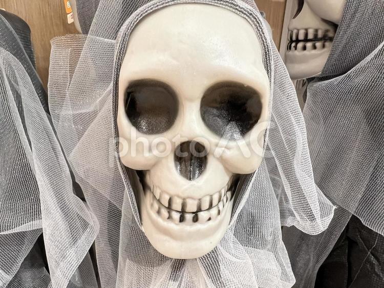 髑髏の死神、ハロウィン、ホラー（横位置） ガイコツ,ドクロ,ハロウィンの写真素材
