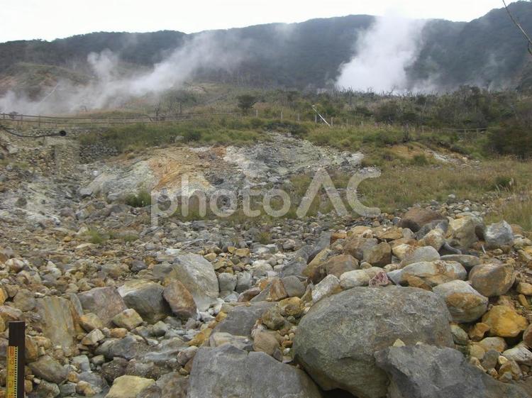 大涌谷の風景 大涌谷,山,屋外の写真素材