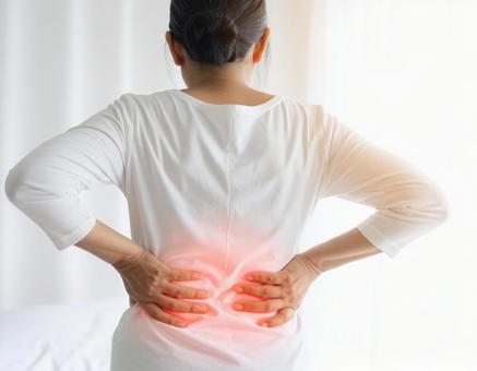 腰に痛みを感じる女性の写真