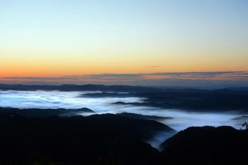 雲海　夜明け 雲海,うんかい,ウンカイの写真素材