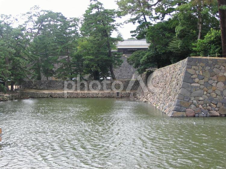 石垣と堀 和,和風,城の写真素材